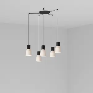 Luminosa Kombo Cluster Pendant Ceiling Light Beige, E27