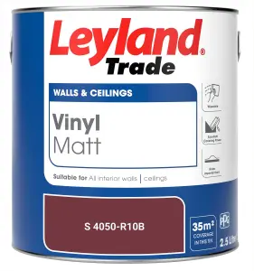 Leyland Trade Vinyl Matt Walls & Ceilings Emulsion Paint (S 4050-R10B) 2.5L