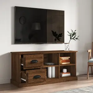 Berkfield TV Cabinet Brown Oak 102x35.5x47.5 cm Engineered Wood