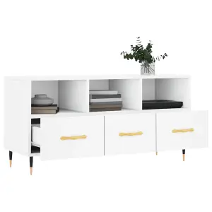 Berkfield TV Cabinet White 102x36x50 cm Engineered Wood