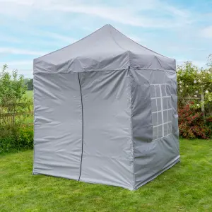 Pop Up 2x2 Gazebo With Sides Light Grey