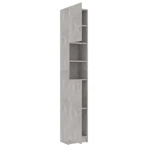 Berkfield Bathroom Cabinet Concrete Grey 32x25.5x190 cm Engineered Wood