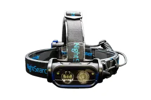 NightSearcher HT800  ,  850 Lumens  4xAA Head Torch with Automatic Proximity Beam Adjustment