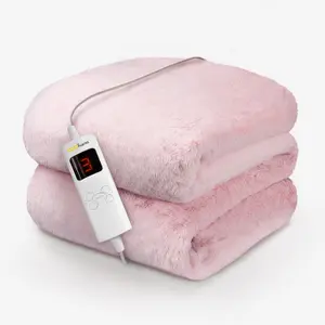 Cosi Home Faux Fur Electric Heated Throw - Pink