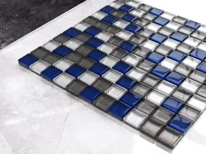 Glass mosaic on mesh for bathroom or kitchen 300mm x 300mm - Ramones