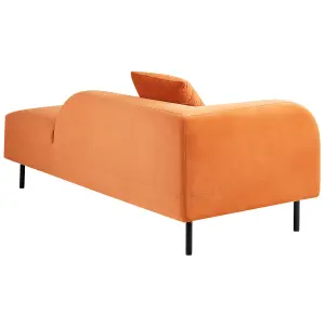 Left Hand Velvet Chaise Lounge Orange LE CRAU