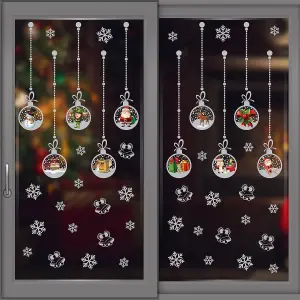 Walplus Matt Silver Christmas Ornaments Window Clings Rooms Décor