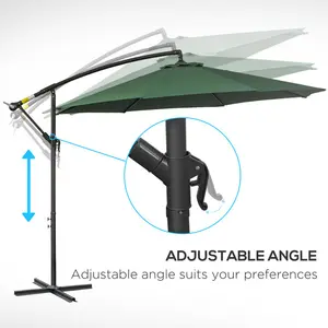 Oakland 300cm Cantilever Parasol Green