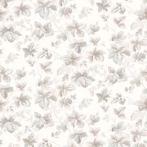 Laura Ashley Patterned Natural Leaves Smooth Wallpaper