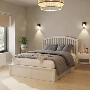 GFW Madrid Wooden Ottoman Bed 150cm King Size White