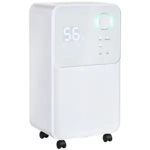 HOMCOM 2L Portable Quiet Dehumidifier, 12L/Day Electric Air De-Humidifier