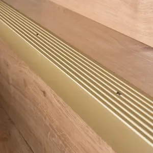 Anodised aluminium anti non slip stair edge nosing trim 900mm x 65mm x 42mm a32 gold