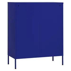 Berkfield Storage Cabinet Navy Blue 80x35x101.5 cm Steel