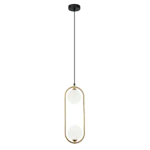 Luminosa Lupus Modern 2 Light Globe Pendant Ceiling Light, G9