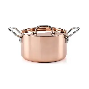 Samuel Groves Copper Induction 18cm Casserole Pan with Lid