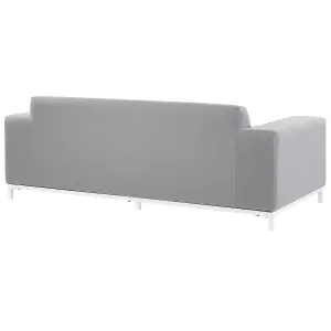 Outdoor Upholstered Sofa Garden Sofa ROVIGO Polyester Light Grey 3 Seater