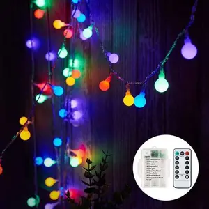 Fairy Lights Battery, 7m 60 LED Globe String Lights With 8 Lighting Modes, Fairy Light Battery Waterproof For Indoor, Outdoor, Christmas