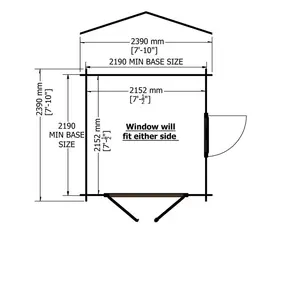 8 x 8 Barnsdale 19 mm Log Cabin Yes