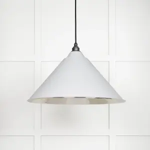 Hammered Nickel Hockley Pendant in Flock