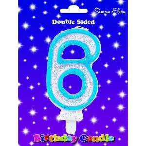 Simon Elvin 6 Number Birthday Candle Blue/White (One Size)