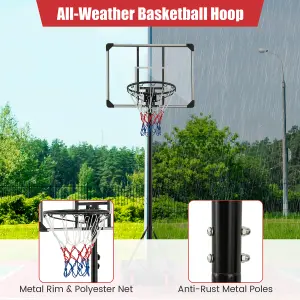 Costway Portable Basketball Hoop Height Adjustable Indoor Outdoor Basketball Stand