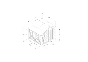 4LIFE Apex Shed 6x8 - Single Door - 2 Windows -  With Lean-To