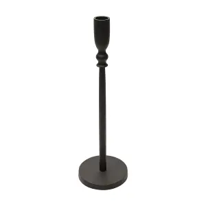 Hestia Slim Metal Candlestick Holder - Black