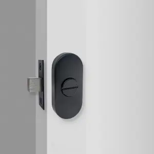 Slim Bathroom Turn Lock with Matt Black Finish