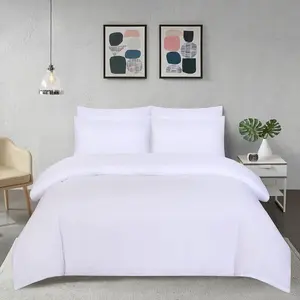 My Home Store Fridi Microfiber Reversible Duvet Cover Set Easy Care Non Iron Bedding Sets White / Single Duvet Cover + 1 Standard Pillowcase