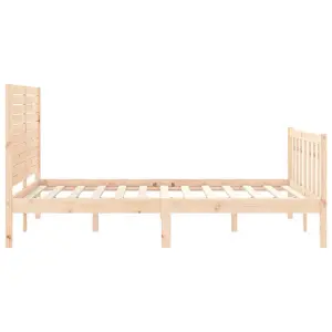 Berkfield Bed Frame with Headboard Small Double Solid Wood