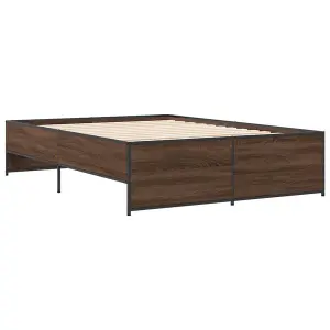 Berkfield Bed Frame without Mattress Brown Oak 140x190 cm