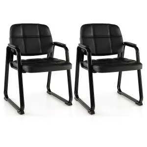 Costway 2 Pcs Waiting Room Chairs Meeting Room Chairs Reception Guest Chairs