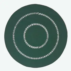 Homescapes Green Crochet Braided Rug 120cm Round