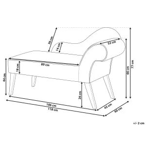 Right Hand Fabric Chaise Lounge White BIARRITZ