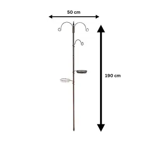 3 Arm Bird Feeding Station Complete Wild Bird Feeder 3 Hanging Brackets Water Dish