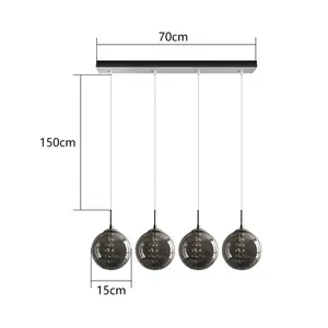 Unusual Ariya 4-Light Pendant Grey