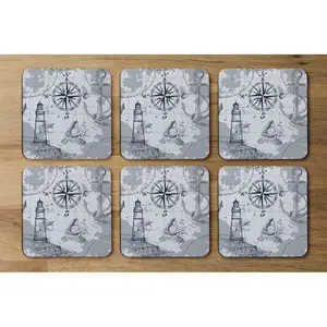 Square 6 Piece Coaster Set (Set of 6)