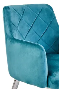 Light Blue Splayed Dining Chair, Versatile Livingroom Chair, Velvet Upholstered Chair, Decorative Chair