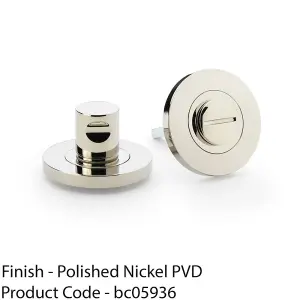 Modern Plain Thumbturn & Release Lock - Polished Nickel - Bathroom Door WC