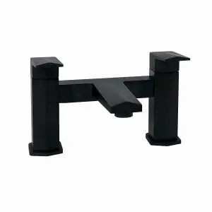 ENKI Milly Matte Black Hexagonal Solid Brass Bath Mixer Tap Filler BT0313