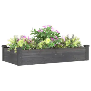 Berkfield Garden Raised Bed with Liner Grey 120x60x25 cm Solid Wood Fir