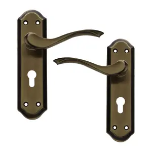 Intelligent Hardware - Internal Door Handle - York - Lever on Backplate - Euro Lock Furniture - Bronze