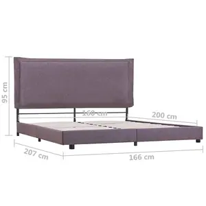 Berkfield Bed Frame Taupe Fabric 150x200 cm 5FT King Size