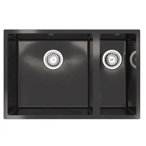 Liquida CM670GB 1.5 Bowl Comite Undermount / Inset Gloss Black Kitchen Sink