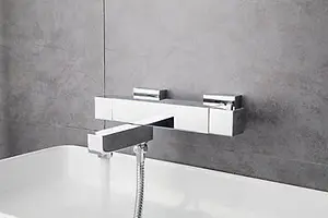 GoodHome Eforie Chrome effect Wall-mounted 2 Tap Hole Shower mixer Tap