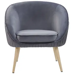 Beliani Modern Armchair TROMSO Velvet Grey