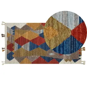 Wool Kilim Area Rug 80 x 150 cm Multicolour ARZAKAN