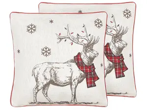 Set of 2 Cushions SVEN 45 x 45 cm Animal Red