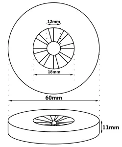 Giacomini Copper Pipe Collar Front Cover Universal 12-18mm Tube Diameter Chromed PVC