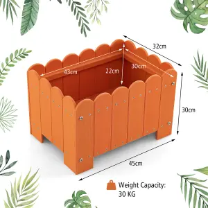 Costway 2 Pack Rectangular Planter Box HDPE Flower Pot Raised Garden Bed for Vegetables